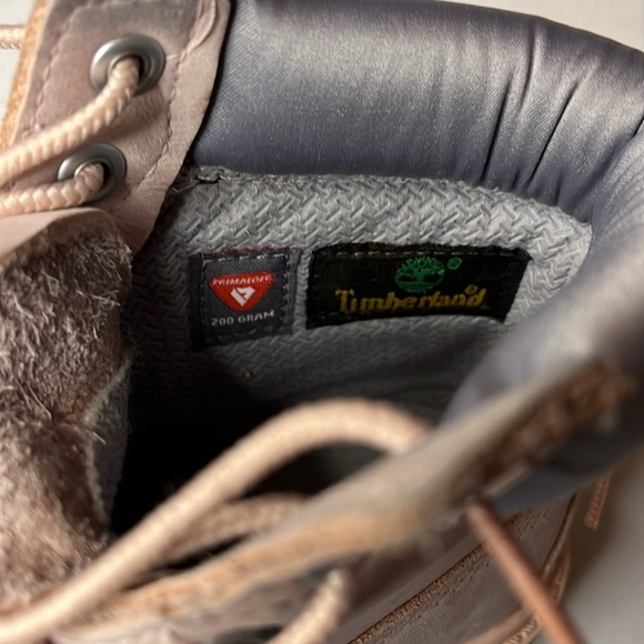 Timberland Boots Girls Size 13 Light Pink Nubuck Waterproof Leather Lace up - Picture 14 of 16